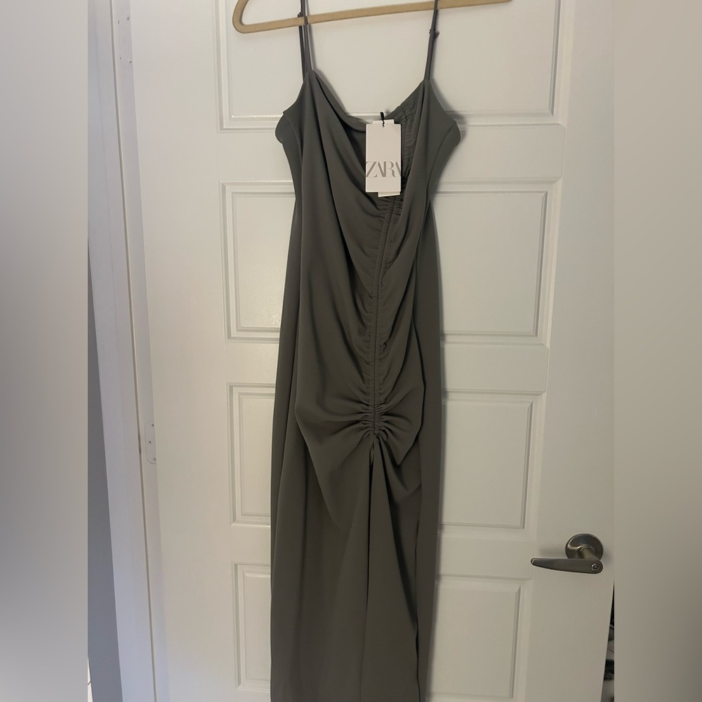 ZARA charcoal color-body fitting Dress